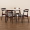 Baxton Studio Richmond Mid-Century Light Grey Fabric and Walnut Brown Finished Wood 5-PC Dining Set 180-10816-11082-Zoro - alternate 4